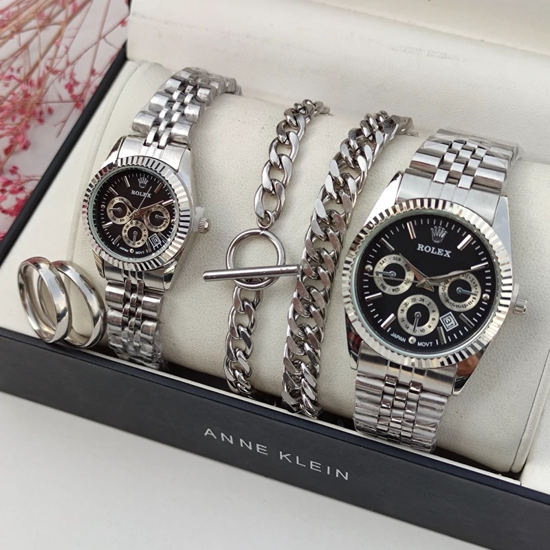 ست ساعت مردانه و زنانه برند رولکس ROLEX با دستبند و