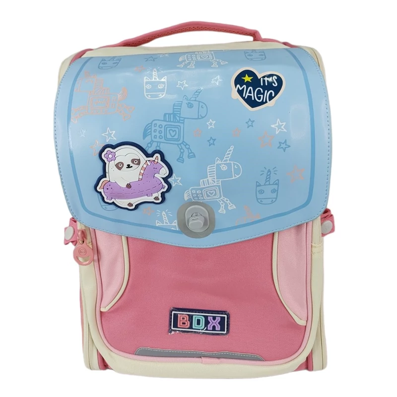 کوله پشتی بچگانه دخترانه رنگی مدل BOX کد 02 (پس کرایه)