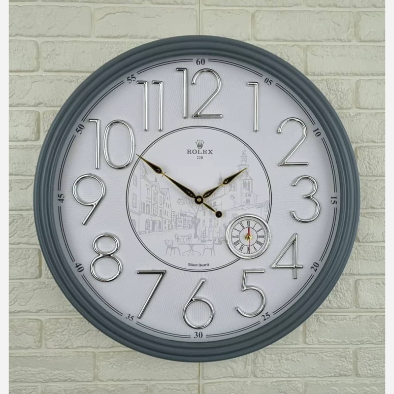 ساعت دیواری آرام گرد دو موتوره بی صدا سایز 60