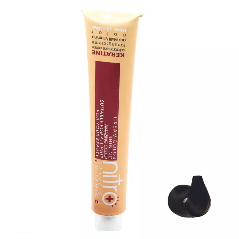 رنگ مو نیترو سری Keratine شماره 3.5 مدل قهوه ای طلایی تیره