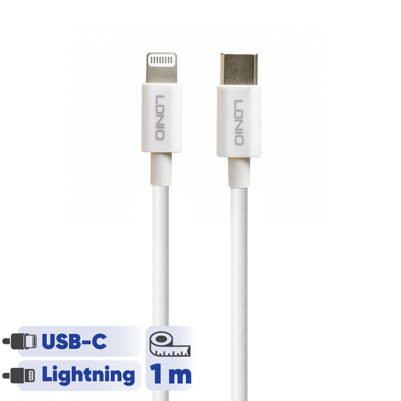 کابل تبدیل USB-C به لایتنینگ الدینیو مدل iPhone 13 طول 1 متر