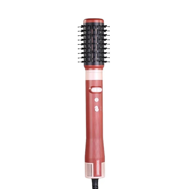 سشوار برس‌دار حالت‌دهنده انزو پروفیشینال مدل KERATIN B2 با توان 1500 وات، موتور پرسرعت BLDC، فناوری گرمایش یونی و سرامیکی، تنظیم دما و سرعت سه حالته، کاهش وز مو، حجم‌دهنده و صاف‌کننده مو، همراه با 6 سری قابل تعویض