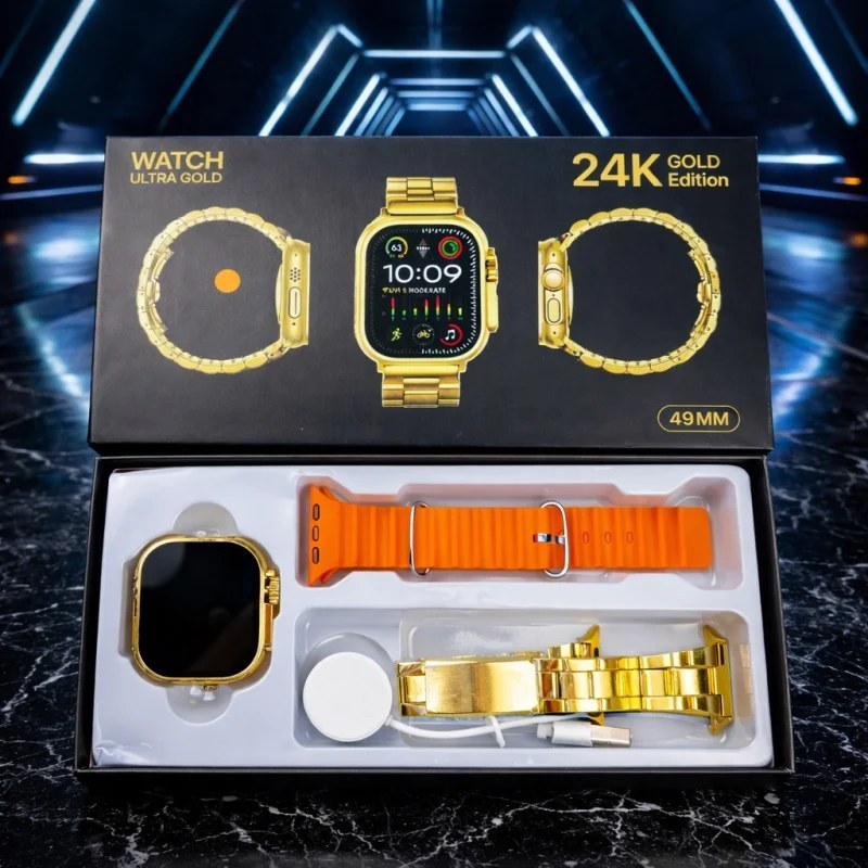 ساعت هوشمند 24K GOLD با 2 بند اضافه