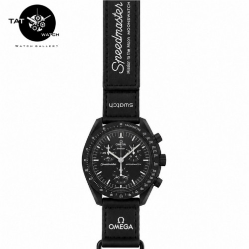 ساعت مردانه زنانه امگا سواچ ماه کامل مشکی ساده Moon سه موتوره کرنو باگارانتی جعبه ارسال رایگان omega swatch ساعت مچی