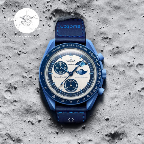 ساعت مردانه زنانه امگا سواچ ماه سوپر بلو Super Blue Moon سه موتوره کرنو باگارانتی جعبه ارسال omega swatch ساعت مچی