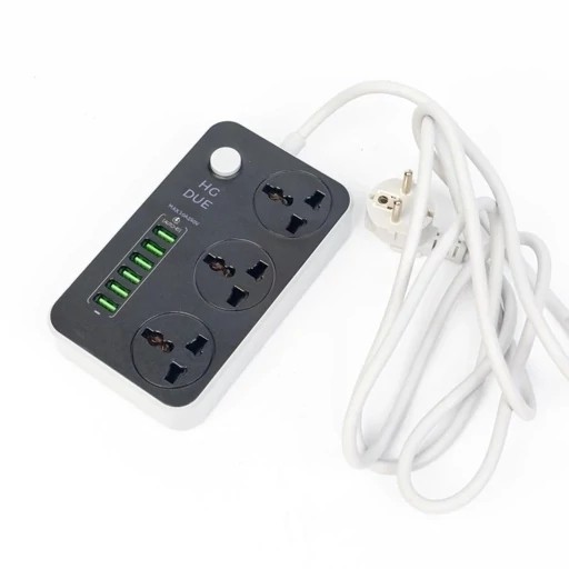3 راهی و محافظ شوک الکتریکی HG 136U هوشمند با 6 ورودی USB و 3 پریز برق اصلی قیمت عالی