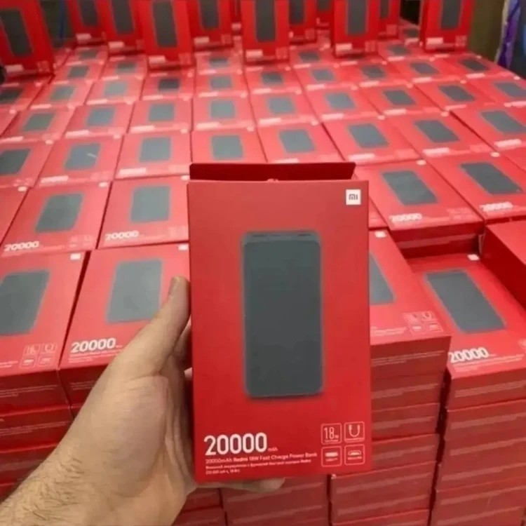 پاوربانک 20000 میلی آمپر شیائومی اصلی 20000 New Pack خروجی 18 وات فست شارژ قیمت عالی