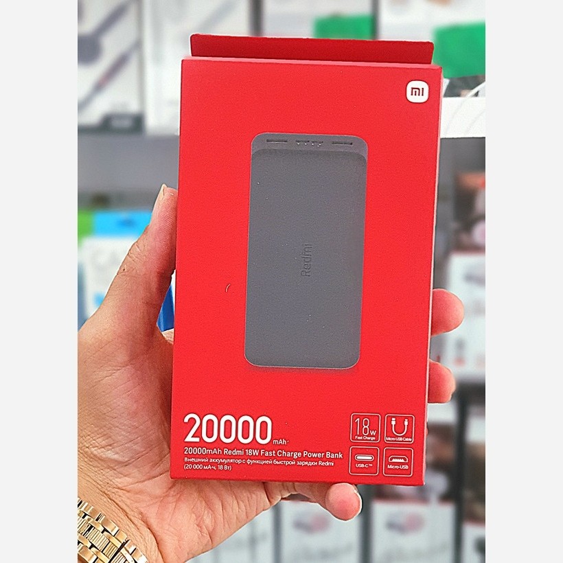 پاوربانک شارژر همراه xiaomi redmi 20000 اصل و اورجینال پک گلوبال کیفیت عالی