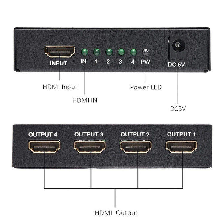 اسپلیتر 1 به 4 HDMI مدل HDTV1.4 4K