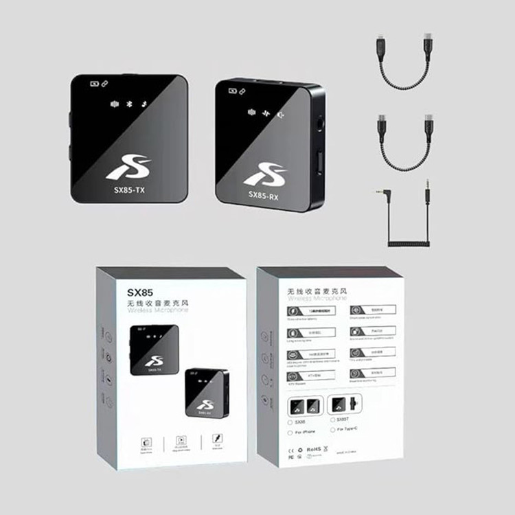 ست میکروفن یقه ای بی سیم مدل SX85 Dual Mic Iphone