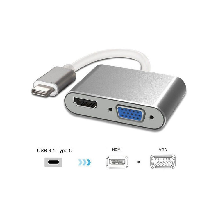 مبدل USB-C به HDMI/VGA مدل ph3206