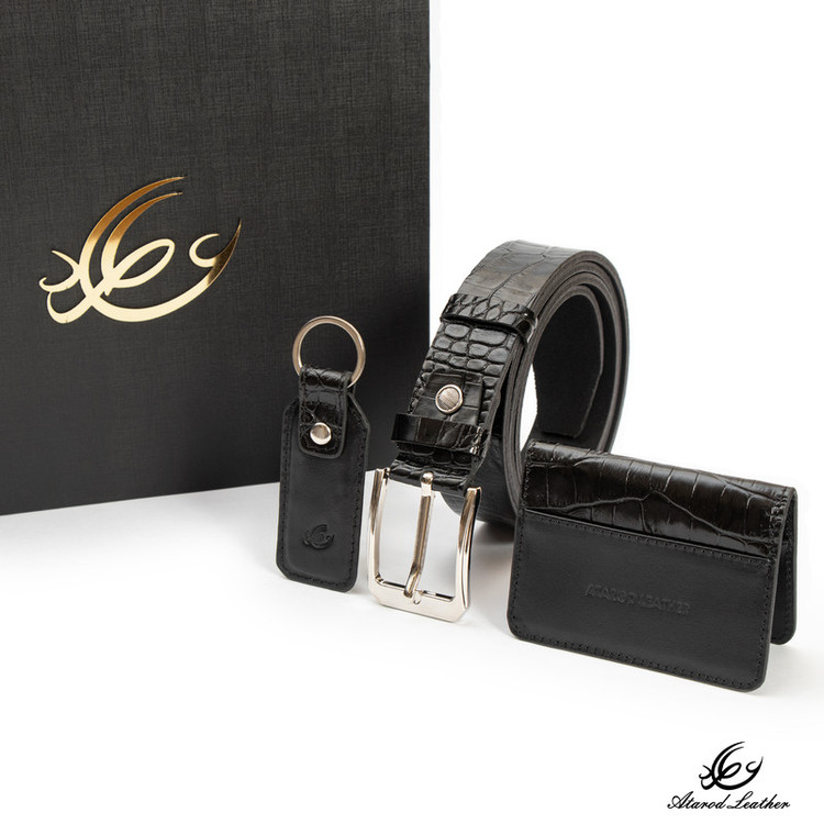 ست هدیه مردانه چرم عطارد مدل چرم طبیعی کد A134