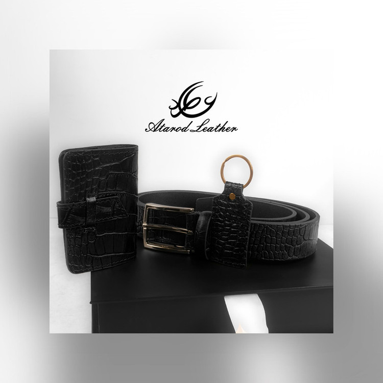ست هدیه مردانه چرم عطارد مدل چرم طبیعی کد A48