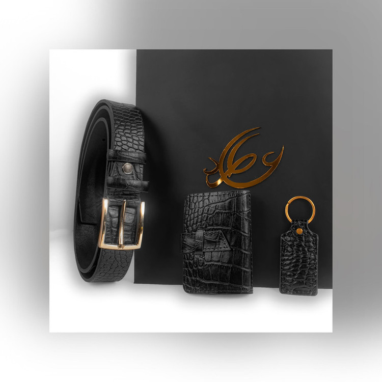 ست هدیه مردانه چرم عطارد مدل چرم طبیعی کد A48