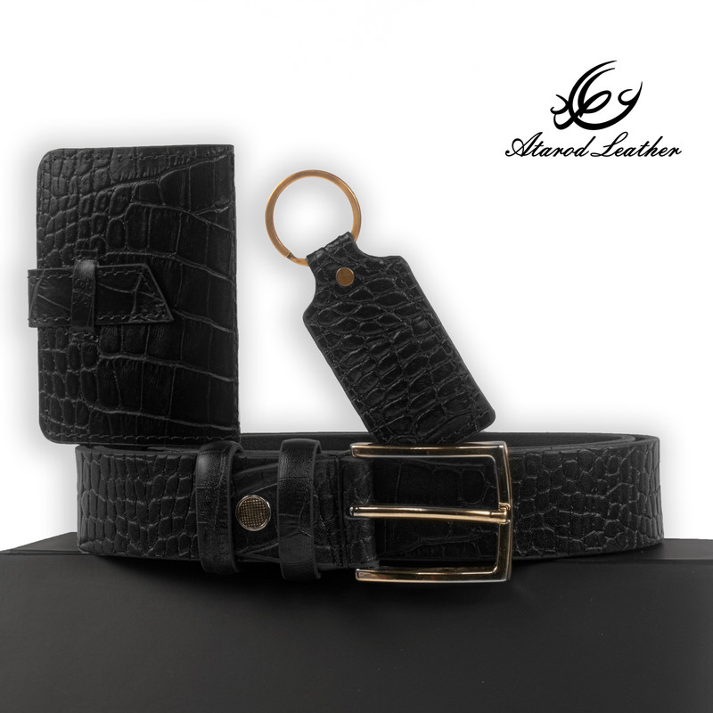 ست هدیه مردانه چرم عطارد مدل چرم طبیعی کد A48