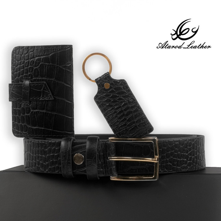 ست هدیه مردانه چرم عطارد مدل چرم طبیعی کد A48