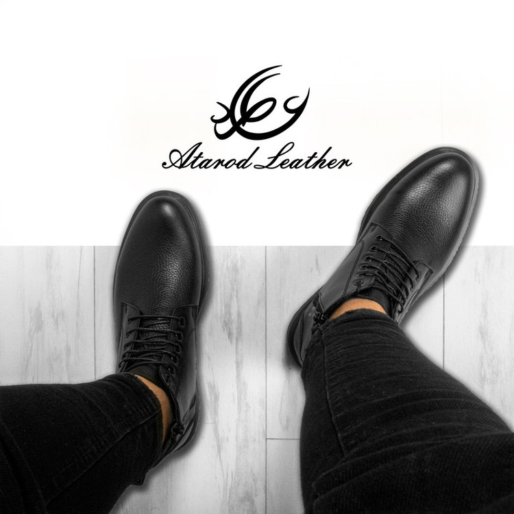 نیم بوت مردانه چرم عطارد مدل چرم طبیعی کد SH25