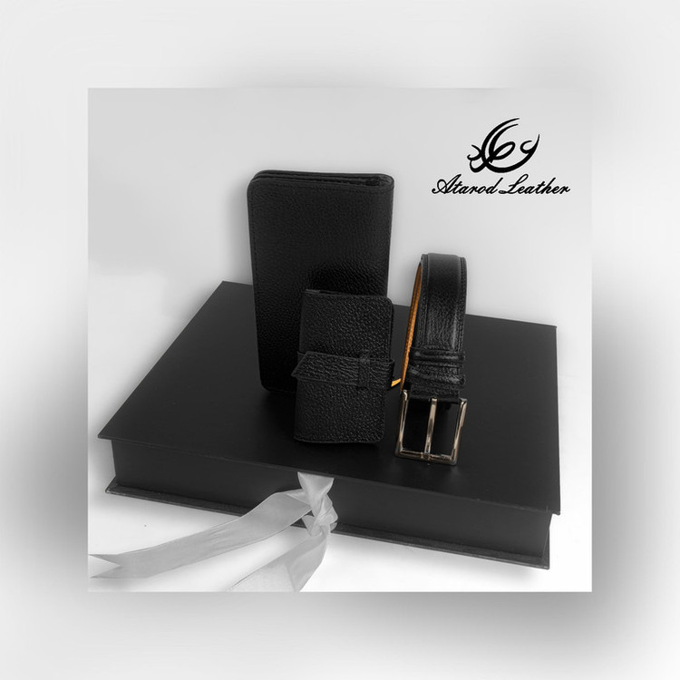ست هدیه مردانه چرم عطارد مدل چرم طبیعی کد A39