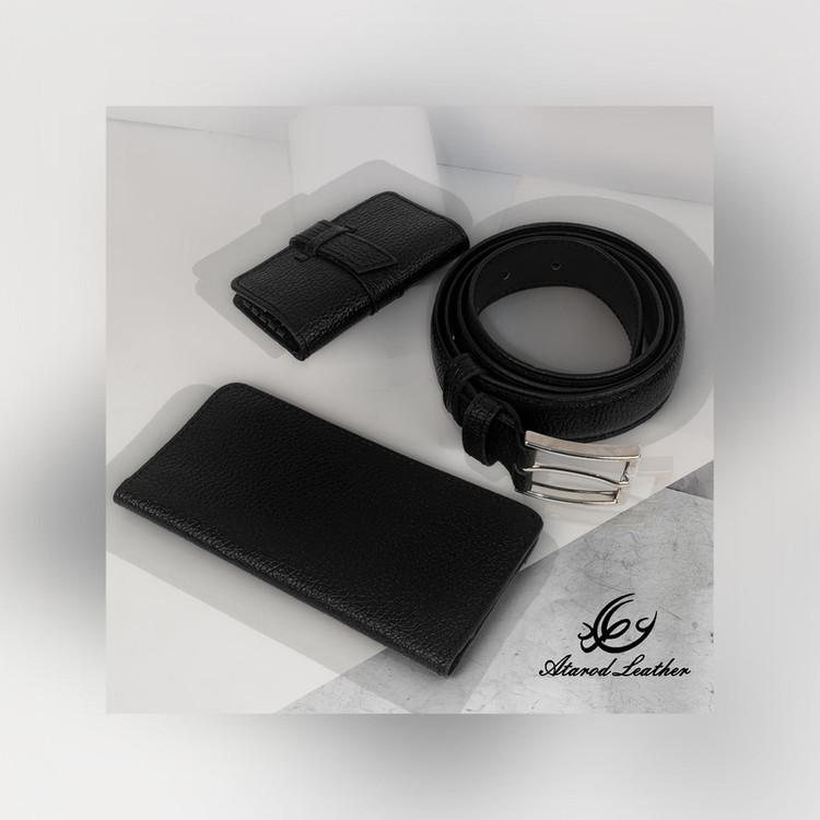 ست هدیه مردانه چرم عطارد مدل چرم طبیعی کد A39