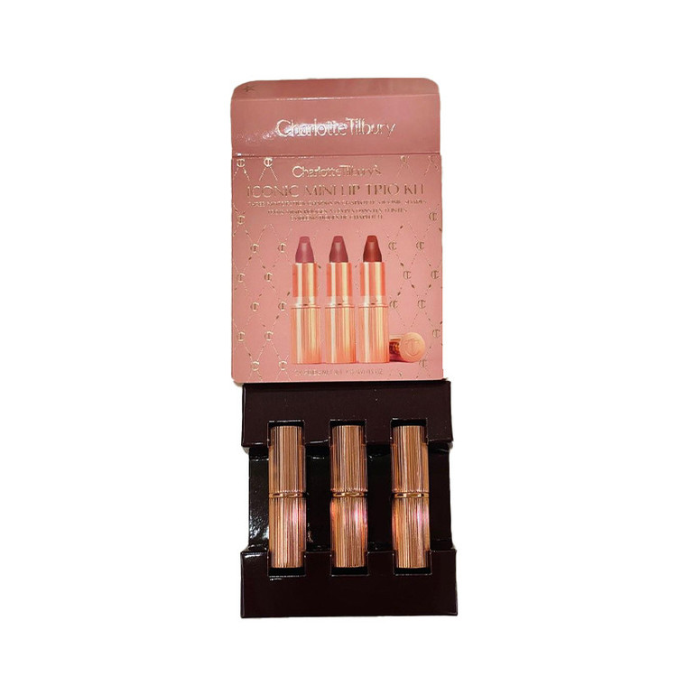 مجموعه رژ لب جامد شارلوت تیلبری مدل iconic mini lip trio بسته 3 عددی
