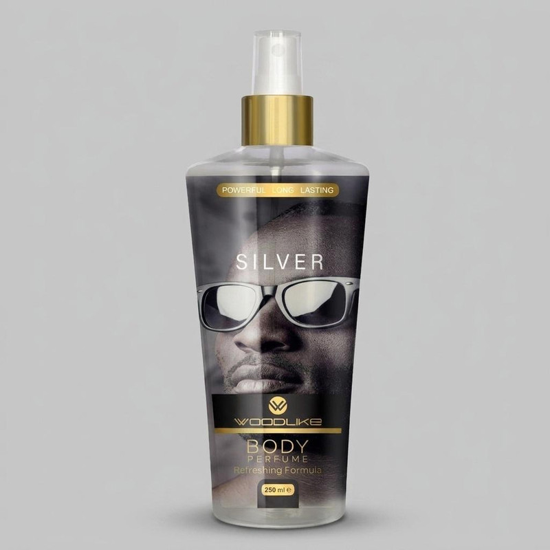 بادی اسپلش مردانه وودلایک مدل SILVER حجم 250 میلی لیتر