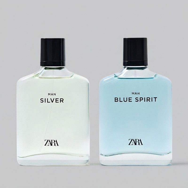 ست ادو تویلت مردانه زارا مدل BLUE SPIRIT - SILVER با رایحه خنک حجم 100 میلی لیتر مجموعه 2 عددی
