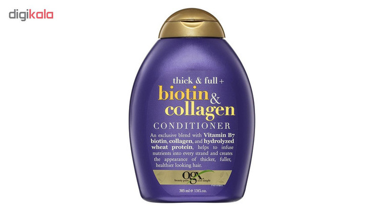 شامپو مو او جی ایکس مدل Biotin & Collagen حجم 385 میلی لیتر
