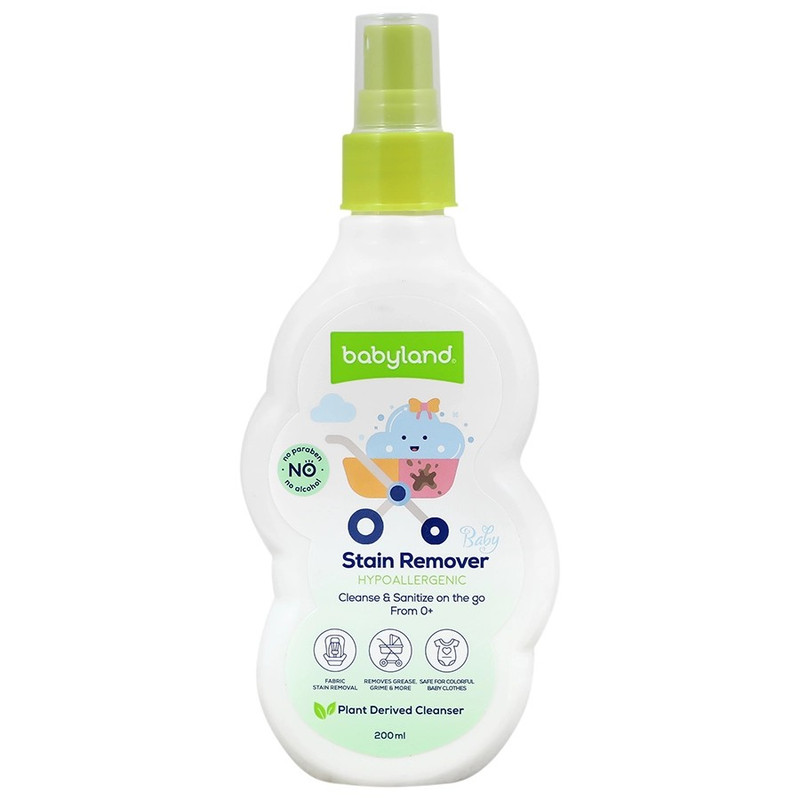 اسپری لکه بر لباس کودک بی بی لند مدل stain remover ضد حساسیت و گیاهی حجم ۲۰۰ میلی لیتر