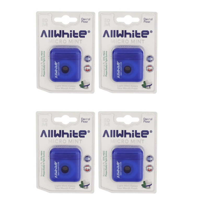 نخ دندان آل وایت مدل micro mint 4 بسته 4 عددی