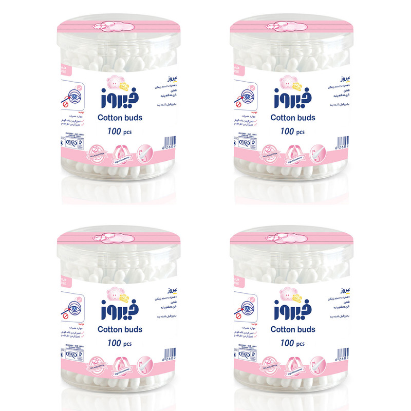 گوش پاک کن کودک فیروز مدل A01 چهار بسته 100 عددی