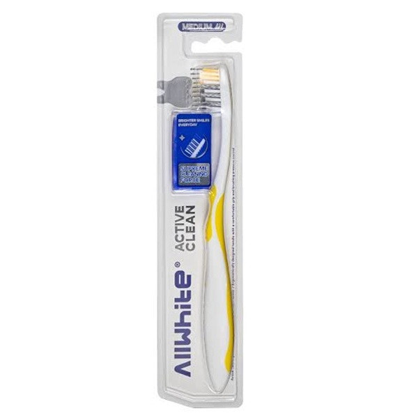 مسواک آل وایت مدل active clean با برس متوسط مناسب همه دندانها