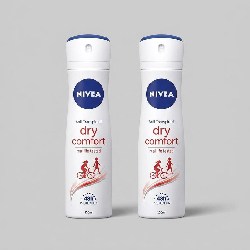 اسپری بدن زنانه نیوآ مدل dry comfort حجم 150 میلی لیتر مجموعه 2 عددی